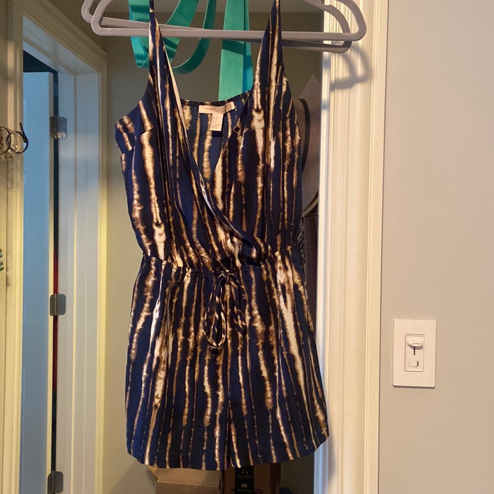 Blue striped romper
